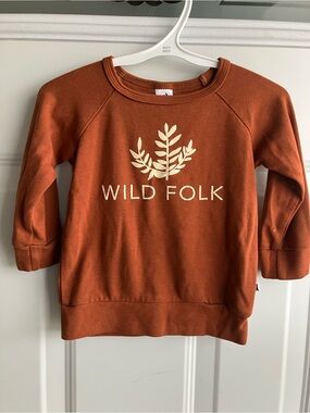 Little & lively wild folk pullover rust bamboo made in Canada 1T 2T